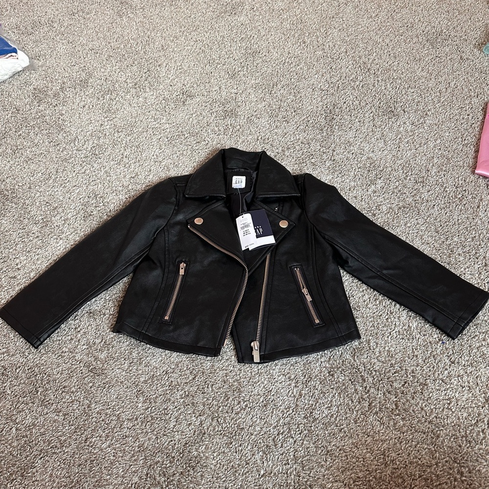 GAP Kids Black Faux Leather Jacket